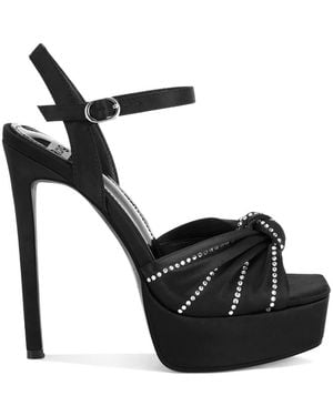 Rag & Co Margala Knotted Rhinestone Embellished Sandals - Black