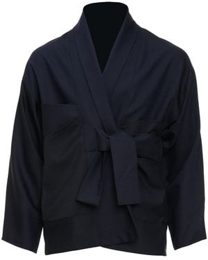 MOE Deep Chequered Wool Vest Jacket - Blue