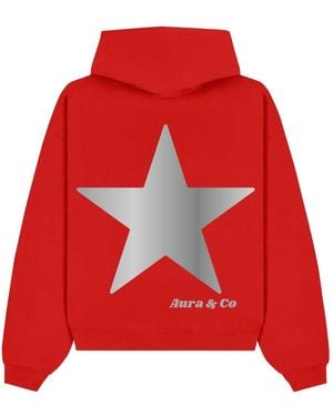 Aura & Co Star Hoodie - Red