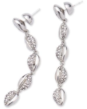 Classicharms Lucia Cascade Pavé Crystals Shell Drop Earrings - White