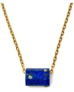 Persia Dona Jewelry Floating Lapis X Chain Necklace - Blue