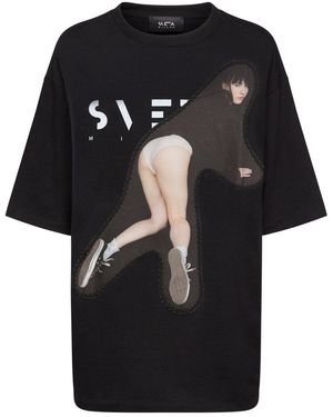 SVETA Milano Charlotte Cotton Jersey T-Shirt - Black
