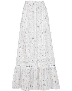 Rose & Nancy Ella Pretty Prairie Print Cotton Maxi Skirt - White