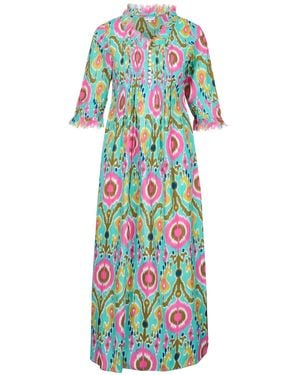 At Last Cotton Annabel Maxi Dress - Blue