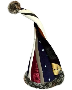 Romer Millinery Giljagaur Yule Lad Upcycled Felt & Faux Fur Toque - Blue