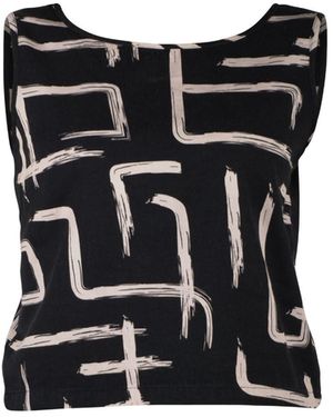 Wild Clouds Organic Cotton & Linen & Two-Way Tank - Black