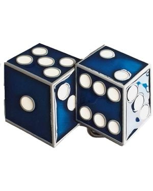 Madeleine Simon Studio Enamel Dice Lucky Belt Buckle - Blue