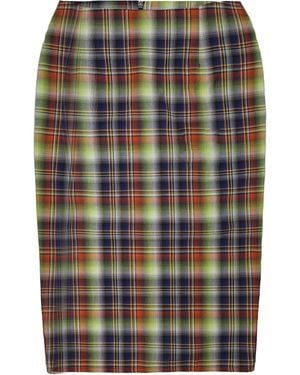 28Natelier Plaid Midi Skirt - Blue