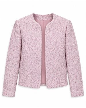 Stovaria Pastel Handwoven Moss Texture Wool-Linen Jacket - Purple