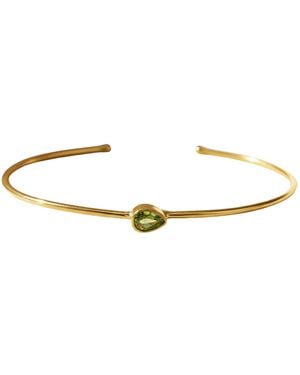 Sophelia Peridot August Birthstone Plated Bangle - Metallic