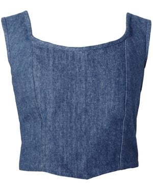 Italia A Collection Denim Corset Top - Blue