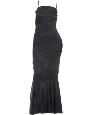 Maison Bogomil Long Dress With Triangular Elements - Black