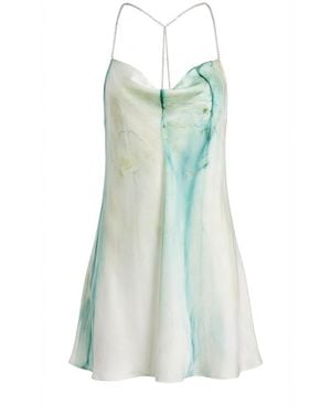 By Noa Rawitz The Naiad Slip Silk Mini Dress- Ocean And - Green
