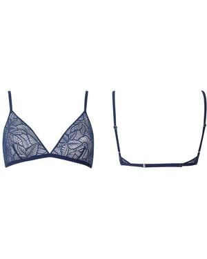 Bott Lingerie Wireless Lace Triangle Bra La First - Black