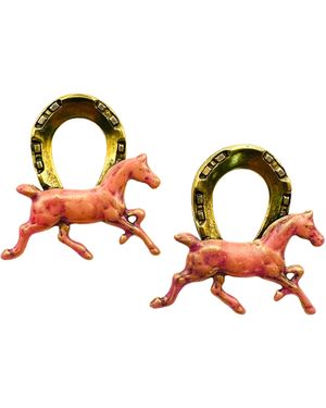 The Pink Reef Keeneland Horse Earring - Orange