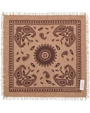 PUR SCHOEN Maxi Bandana Scarf Taupe-Chocolate - Brown