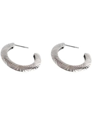 Gutta Design Arc Earring Rhodium Plated - White