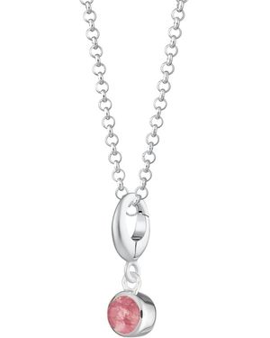 Lily Charmed Sterling October Birthstone Charm Necklace - Metallic
