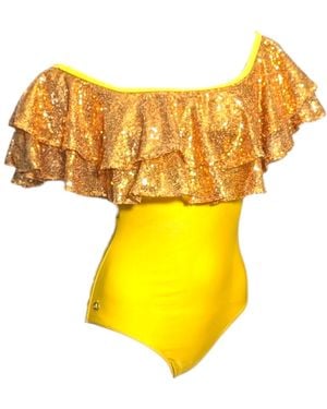 Julia Clancey Rara Sunshine Sequin Swim Body - Yellow