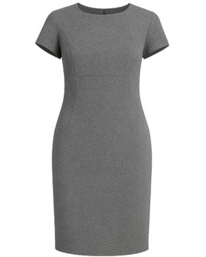 Conquista Short Sleeve Straight Tailored Dress - Grey