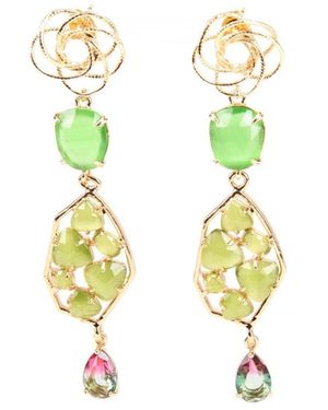 Addicted Giunone Chadelier Earrings Colour - Yellow