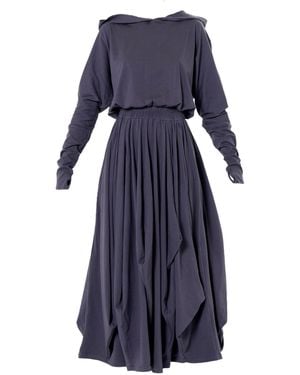 Metamorph Hooded Midi Dress - Blue
