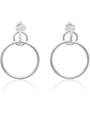 FV Jewellery Bijoux Double Ring Earrings - Metallic