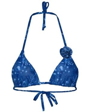 Blackbough Swim Parker Triangle Top Cyanotype - Blue