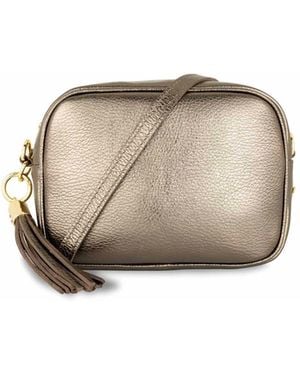 Apatchy London The Tassel Bronze Leather Crossbody Bag - Natural