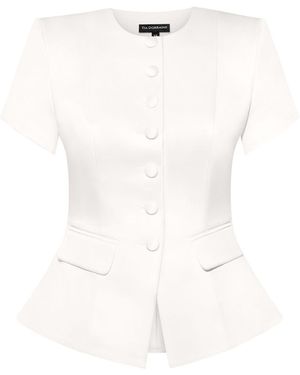 Tia Dorraine Romantic Glow Short Sleeves Blazer, Pearl - White