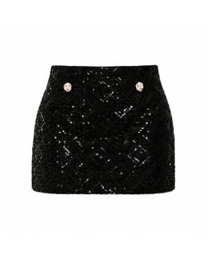 International Appeal Sequin Mini Skirt - Black