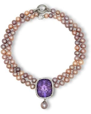 VIEA Aurelia Amethyst Empress Necklace - Metallic