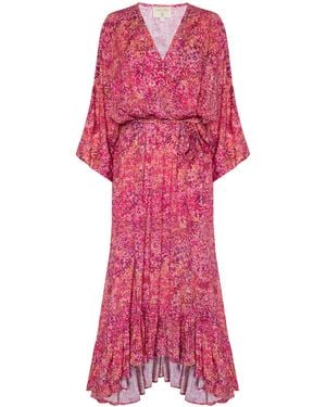 Sophia Alexia Sunset Shower Mozambique Midaxi Dress - Red