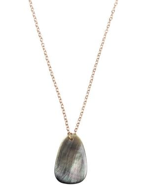 LIKHÂ Mother-Of-Pearl Trapezoid Necklace With Rose Chain - Metallic