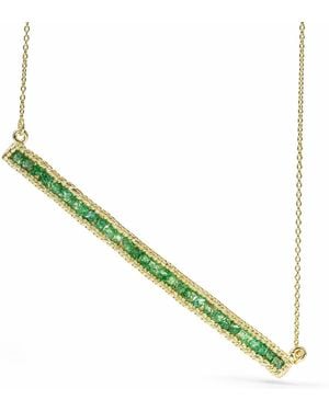 German Kabirski Lithos Plated Necklace With Raw Tsavorite Garnet - Green