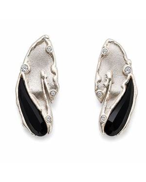 Rare Matters Jewelry Onyx Stud Earrings - Metallic