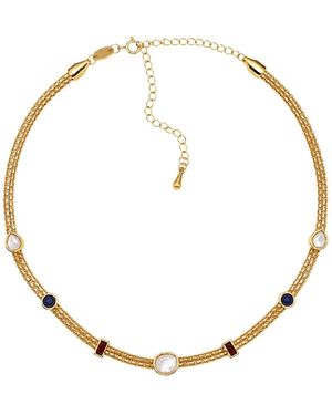 Uchi and Soto Enso Mixed Semi Precious Necklace - Metallic