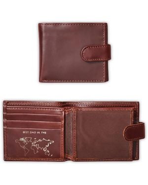 VIDA VIDA Dark Leather Tri Fold Wallet - Brown