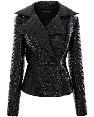 Larisa Dragna Fitted Short Latex Jacket Tokyo - Black