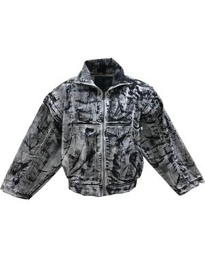 Zasta Studio Color Palette Raw Denim Oversized Jacket E Five - Gray