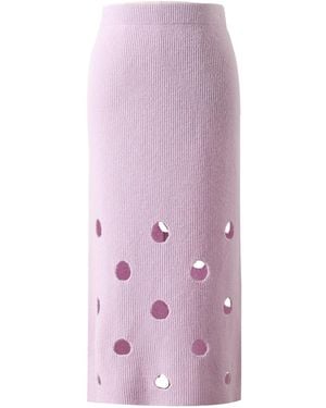 Fully Fashioning Em Cashmere Skirt - Purple