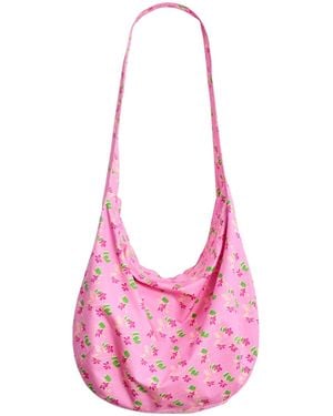 Lost Pattern Beach Blossom Hobo Crossbody Bag - Pink