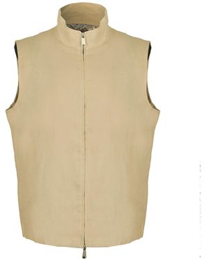 DAVID WEJ Neutrals Hugo Linen Gilet - Natural