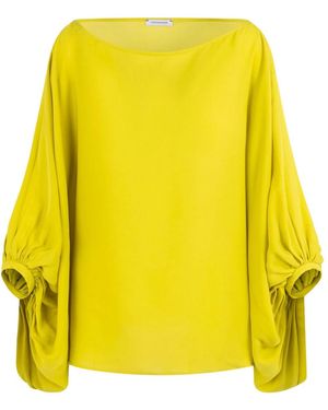 Cavanagh Baker Silk Georgette Scarf Blouse Citrine - Yellow