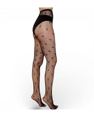 HIGH HEEL JUNGLE by KATHRYN EISMAN Sweetheart Fishnet Tights - Brown
