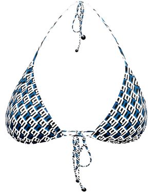 Kikki-G Swimwear Josie Bikini Kg Logo Print Top - Blue