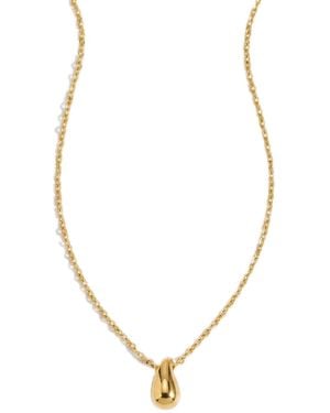 Elk & Bloom 14K Dainty Teardrop Pendant Necklace - White