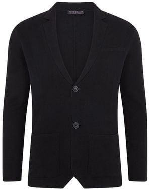 Paul James Knitwear Lightweight Organic Cotton Linen Luca Knitted Blazer - Blue