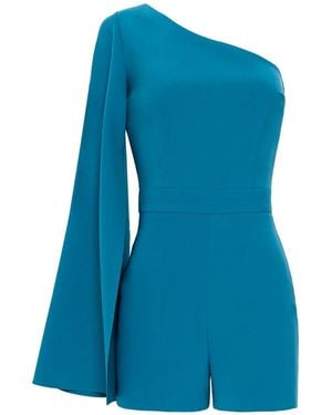 Nomi Fame Amon One Sleeve Asymmetric Neckline Playsuit - Blue