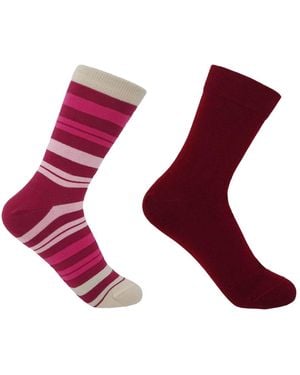 Peper Harow - Made in England Elizabeth Punch & Classic Burgundy Socks Bundle - Red